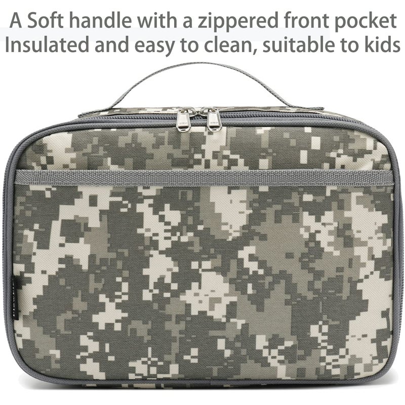 FlowFly Kids Lunch box Insulated Soft Bag Mini Cooler Back to School Thermal Meal Tote Kit for Girls, Boys, Digital - Image 2